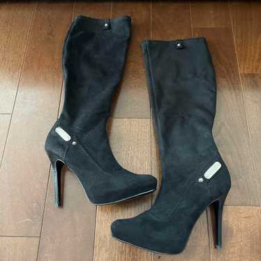 GUESS Black Suede Long Boots High Heels