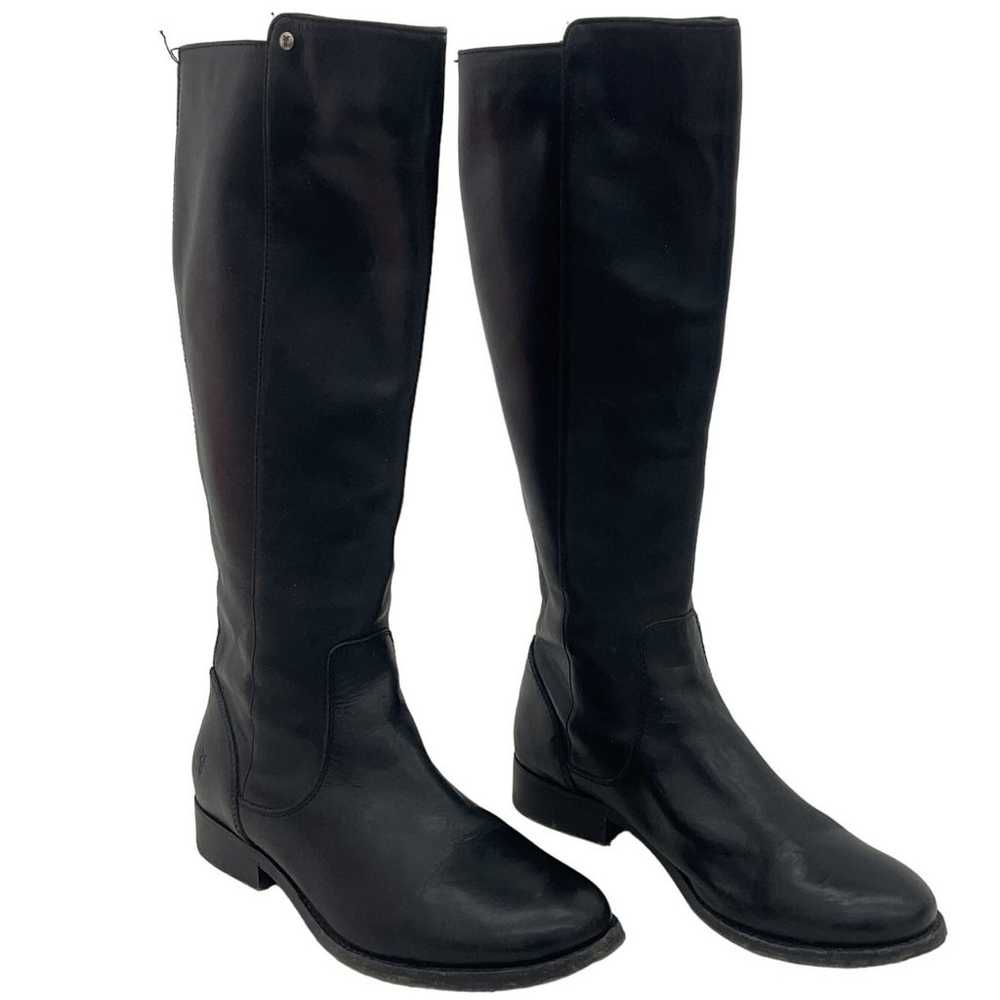 FRYE Black Leather Riding Boots Women Size 6B Pre… - image 1