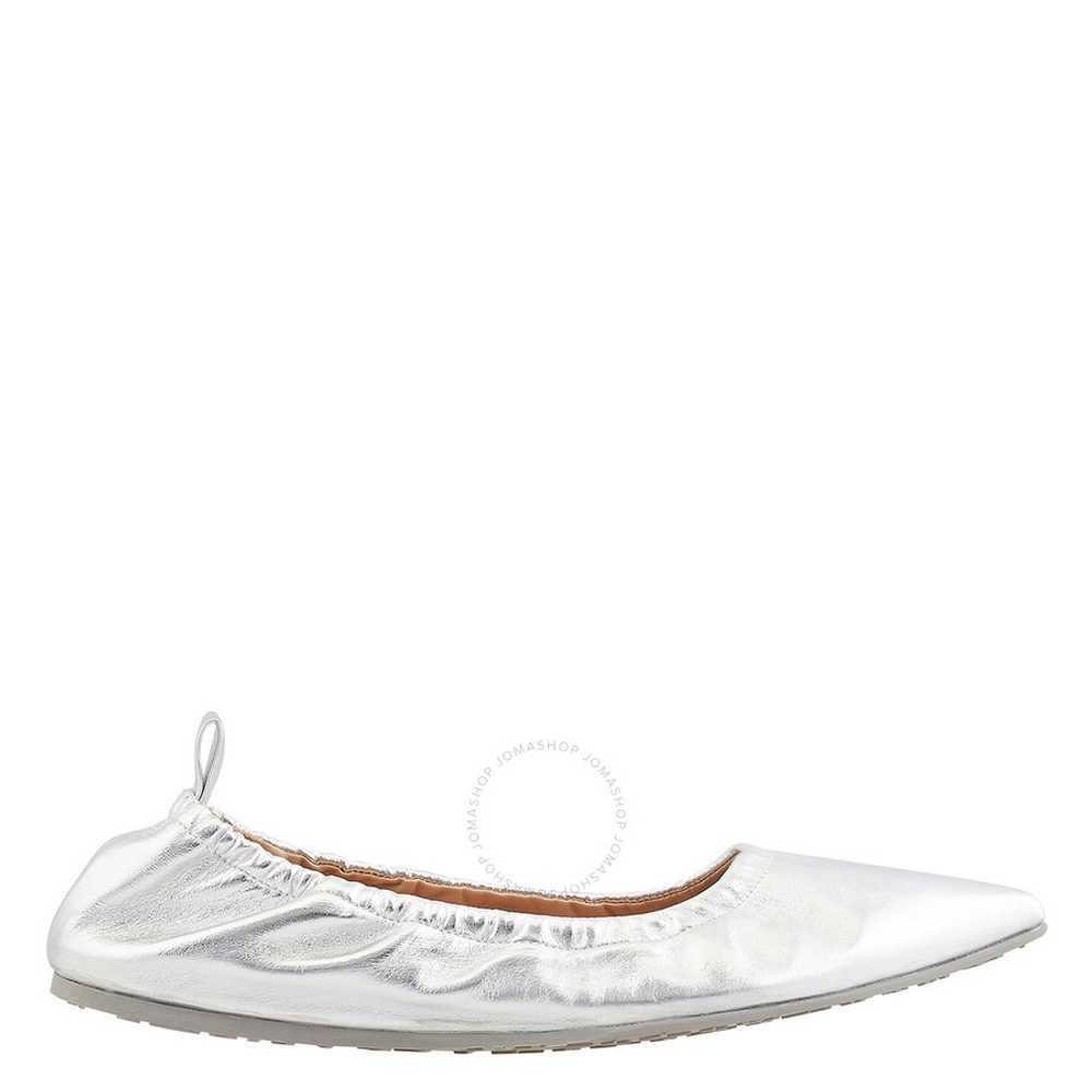 Gianvito Rossi Ladies Silver Alina Ballerina Napp… - image 1