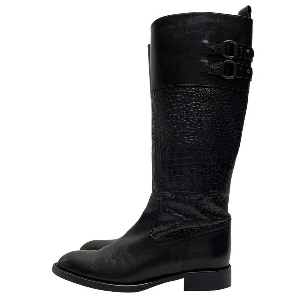 【Beautiful Condition】Ing (23) Long Boots Embossed… - image 3