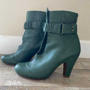 Chie Mahara Keyhole ankle Emerald Green Boots