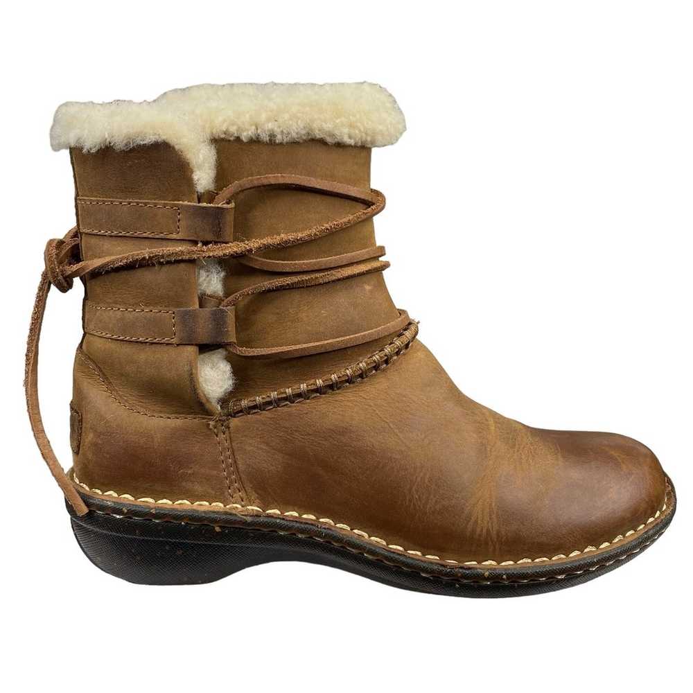 UGG Women's Caspia Brown Leather Pull On Winter B… - image 1