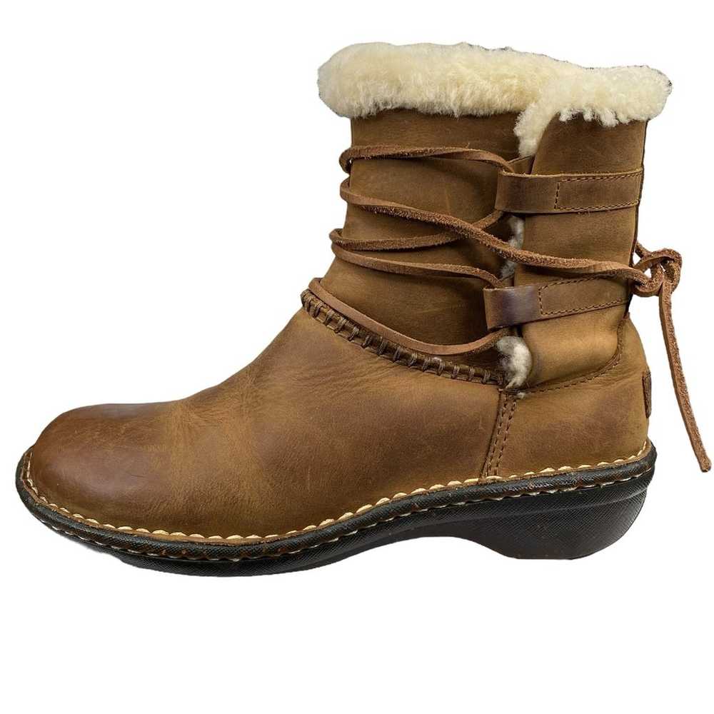 UGG Women's Caspia Brown Leather Pull On Winter B… - image 3