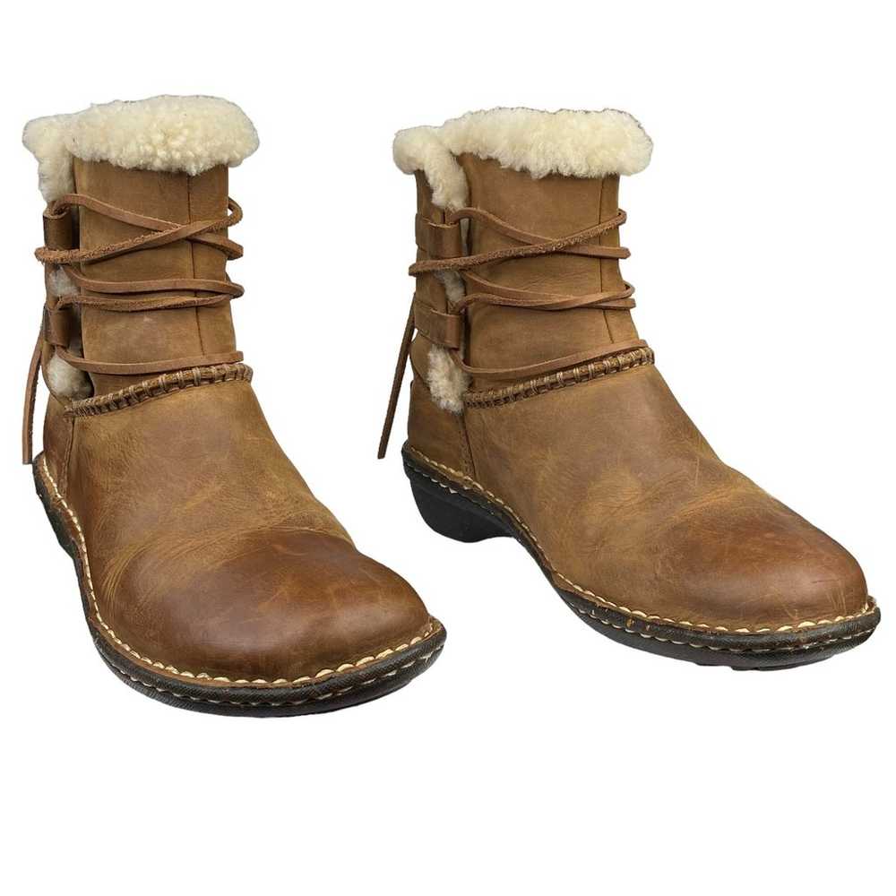 UGG Women's Caspia Brown Leather Pull On Winter B… - image 5