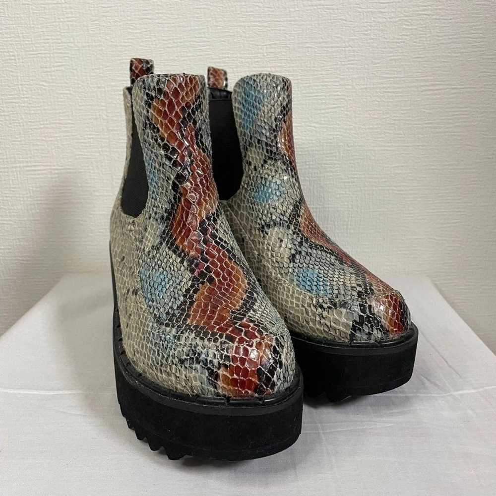 YOSUKE Thick-soled Side Gore Boots - Snake Emboss… - image 1