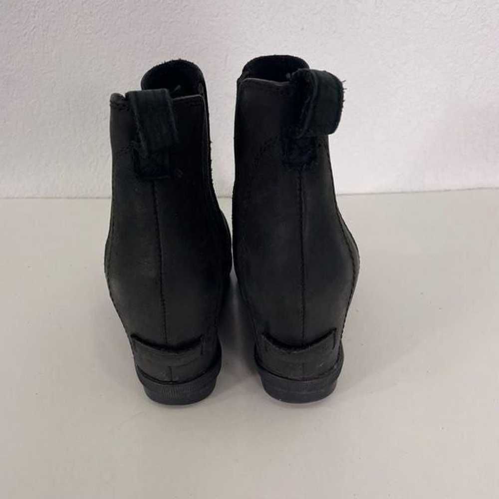 Sorel Black Leather Ankle Wedge Booties - image 2