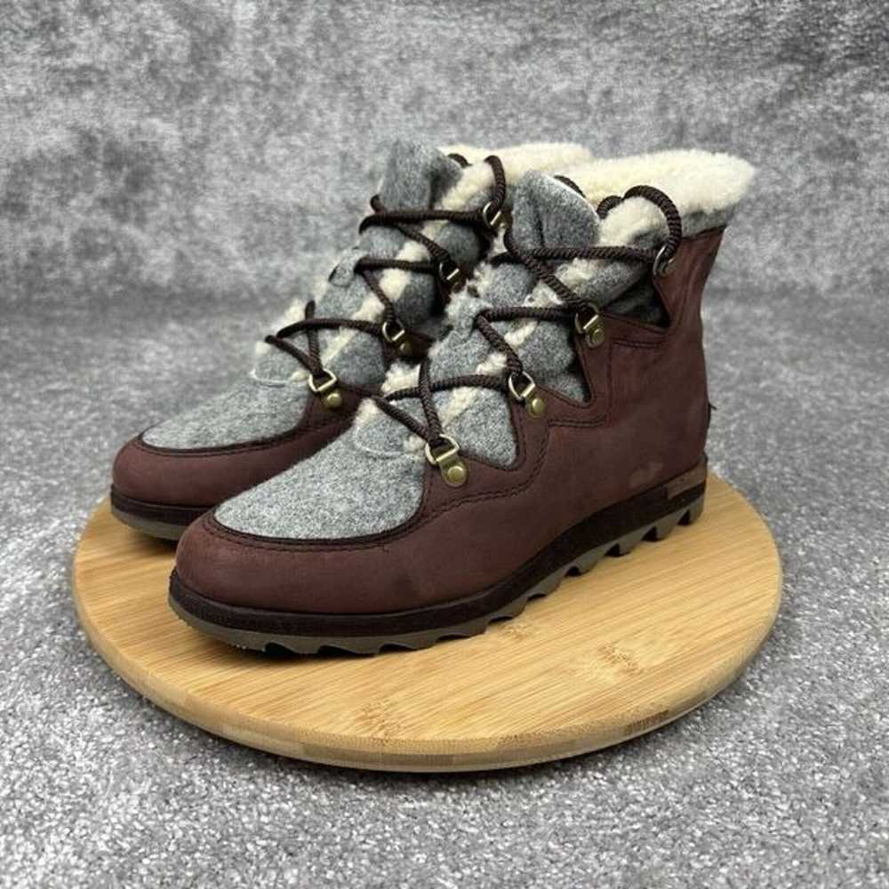 Sorel Sneakchic Alpine Booties Women 9.5 Red Gray… - image 2