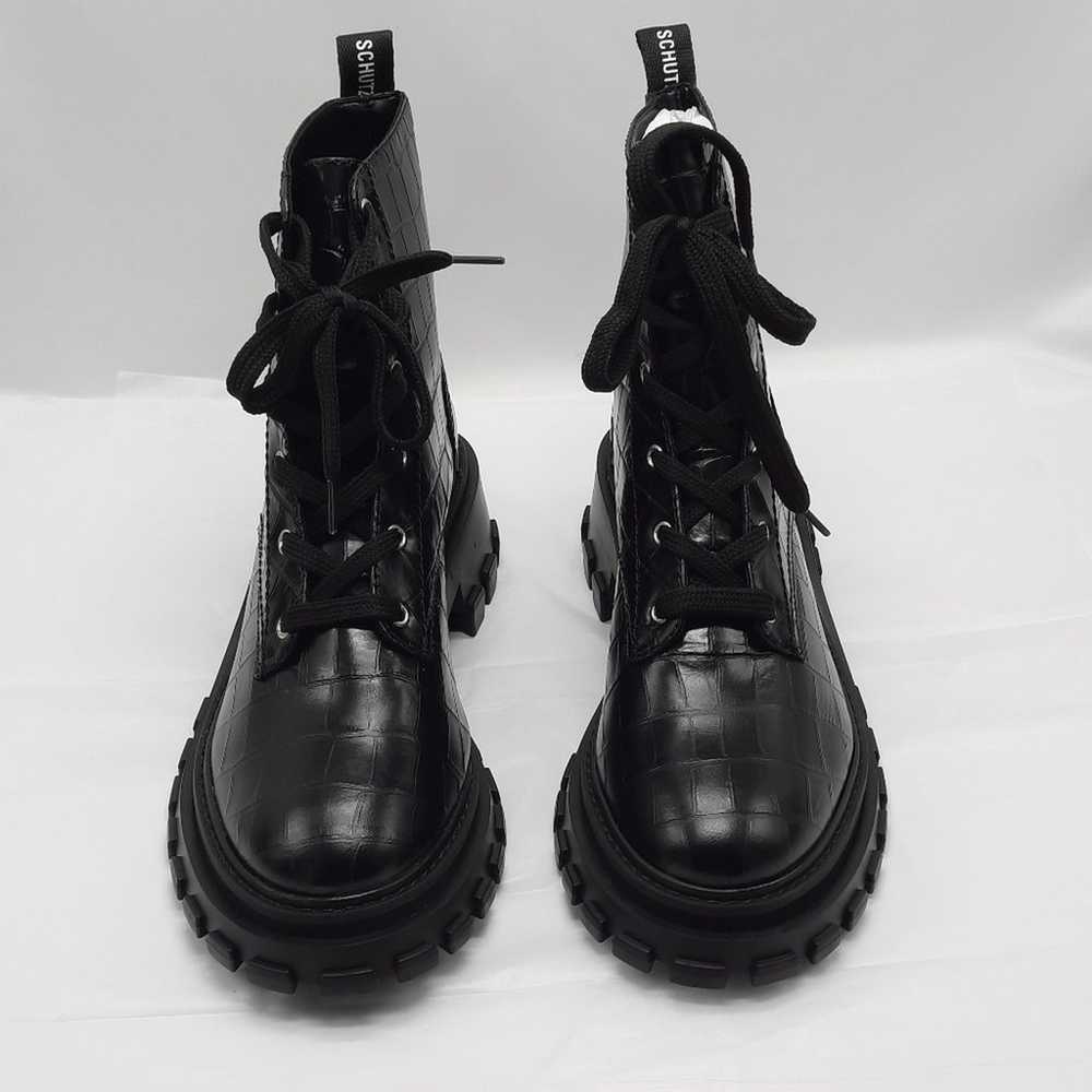 Schutz Orly Combat Boots Women 10B Black Goth Mot… - image 2