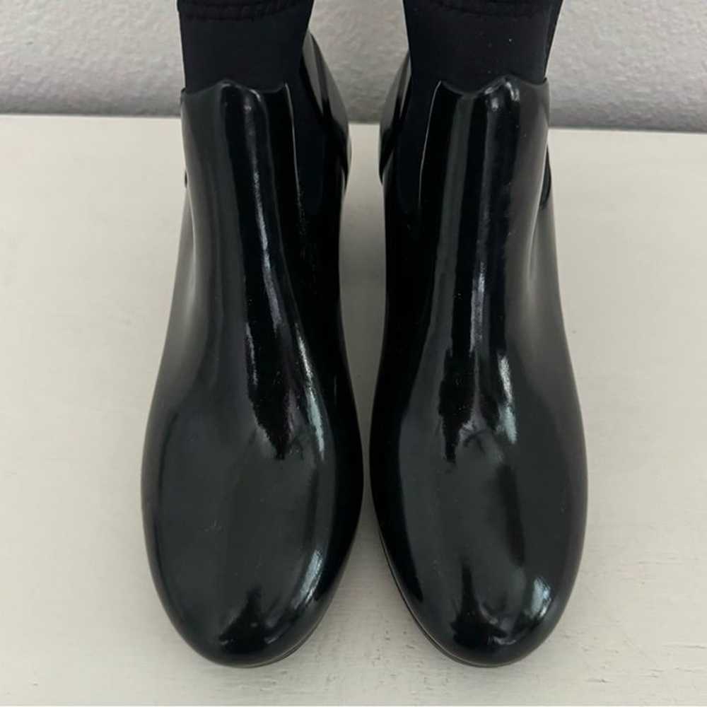 Hunter Refined Mid Heel Gloss Boots Black Waterpr… - image 3