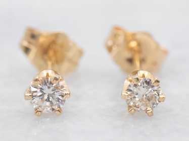 Six Prong Diamond Stud Earrings - image 1