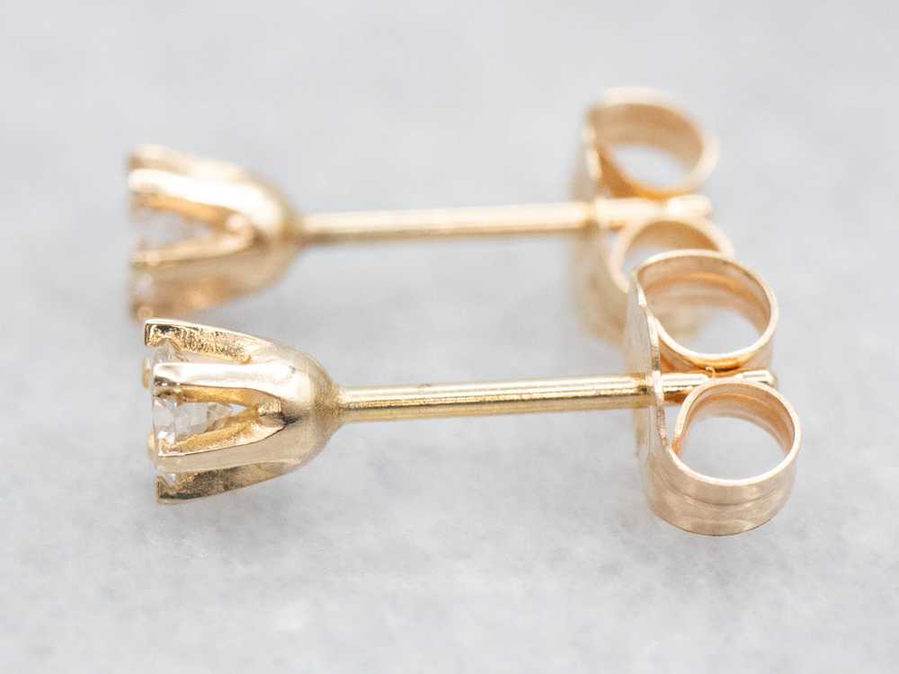 Six Prong Diamond Stud Earrings - image 3