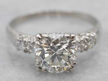 Platinum Round Brilliant Cut Diamond Engagement R… - image 1