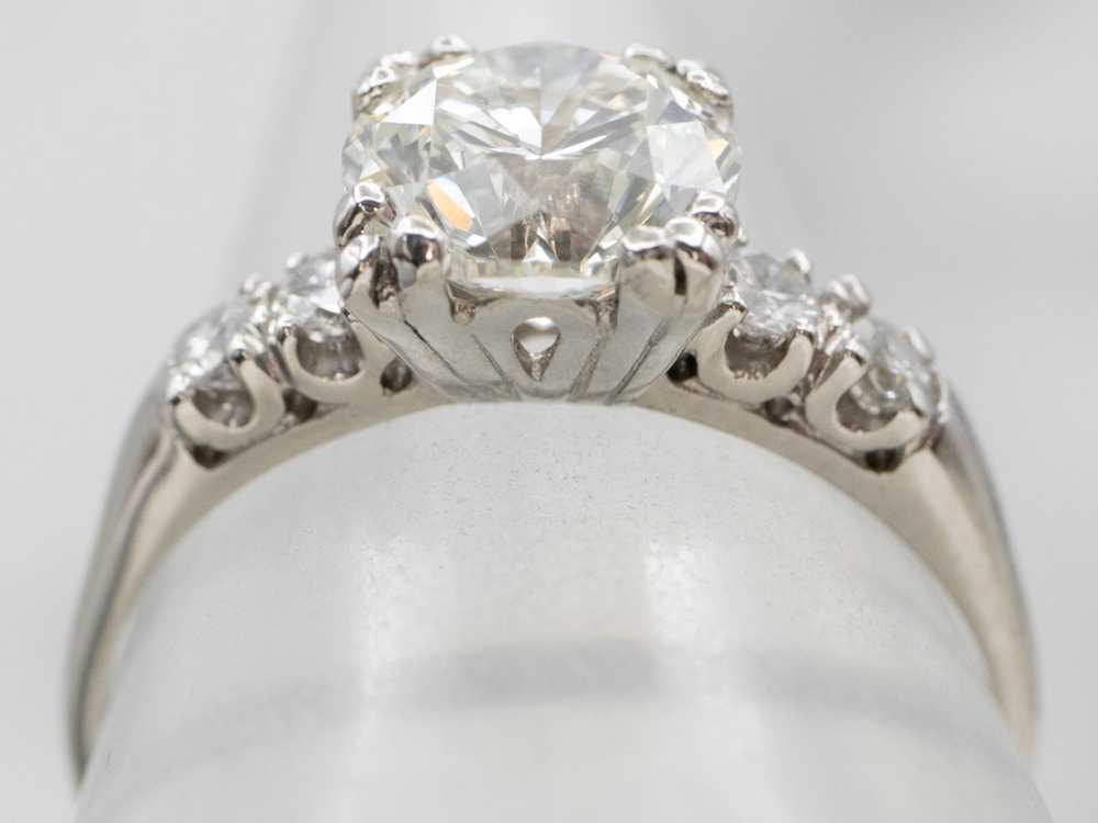 Platinum Round Brilliant Cut Diamond Engagement R… - image 5