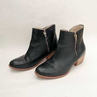 Wolverine Ankle Booties Black Leather Zipper Size… - image 1