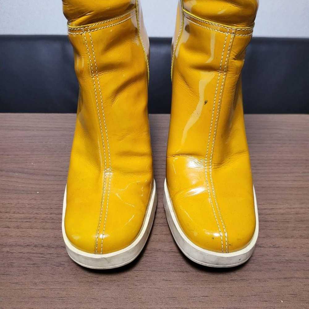 Miu Miu Long Boots Leather Patent Yellow - image 4