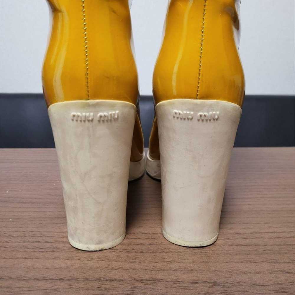 Miu Miu Long Boots Leather Patent Yellow - image 5