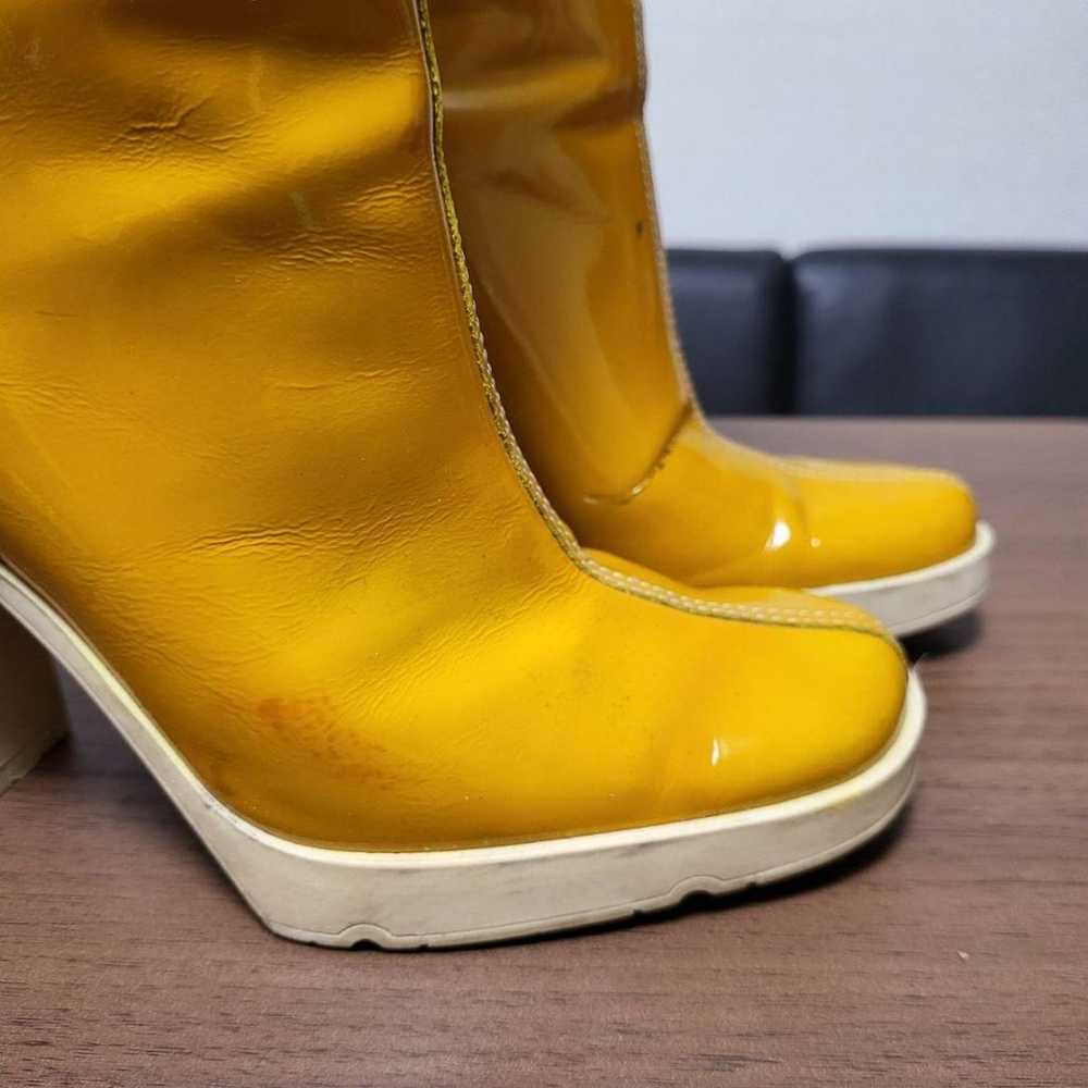 Miu Miu Long Boots Leather Patent Yellow - image 7