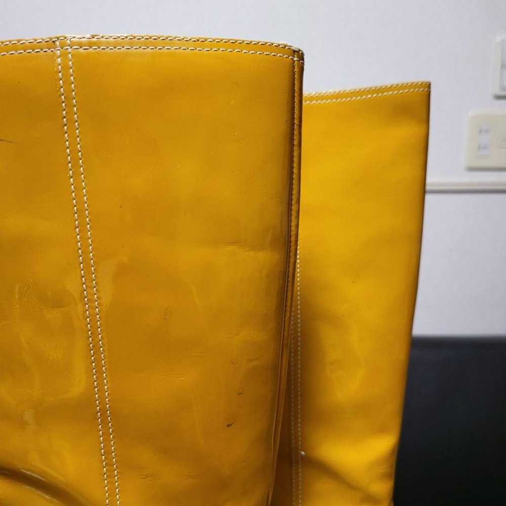 Miu Miu Long Boots Leather Patent Yellow - image 9