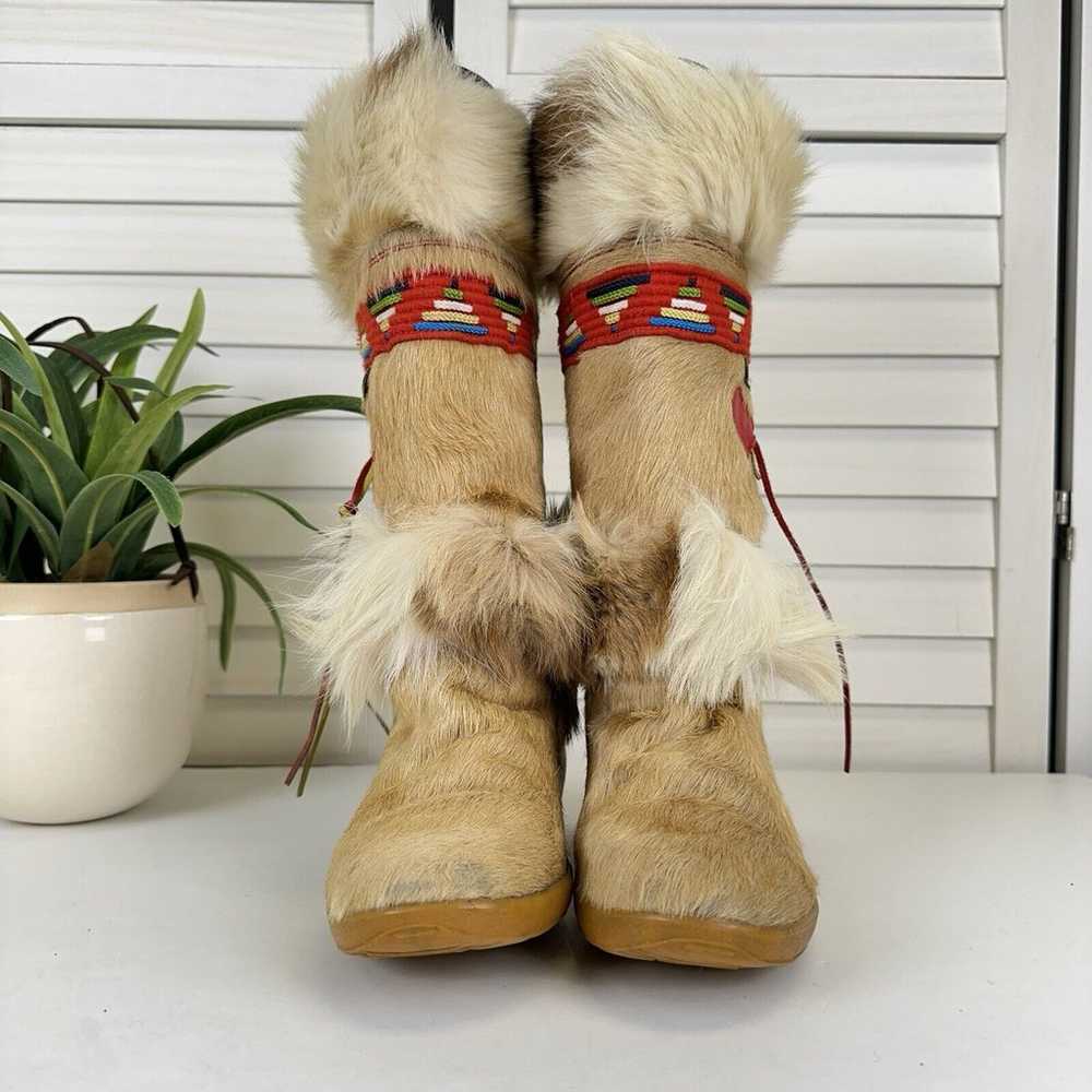 Vintage Tecnica Real Goat Fur Winter Boots Made i… - image 3