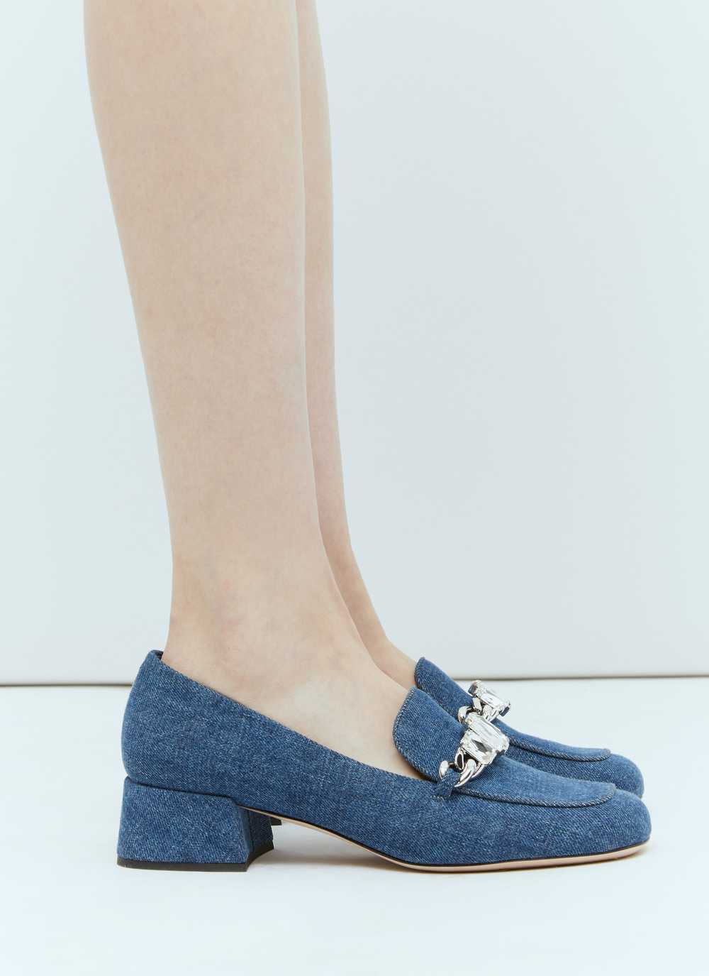 Miu Miu Women Crystal Embellished Denim Pumps - image 1