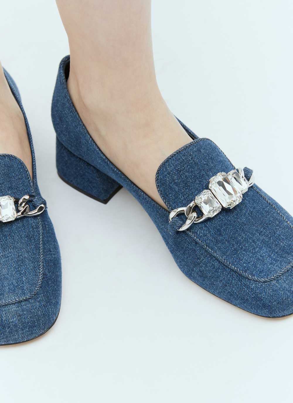 Miu Miu Women Crystal Embellished Denim Pumps - image 2