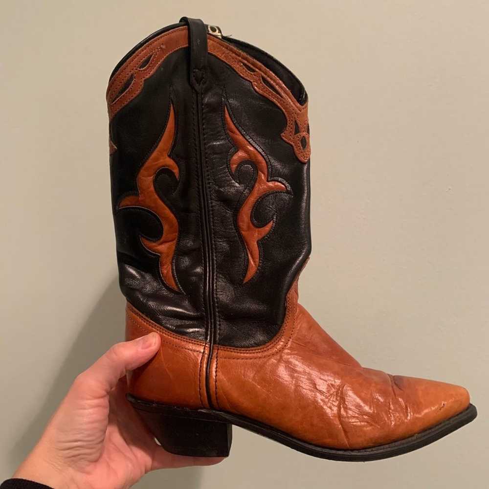 Vintage Dingo Ladies Fire Cowboy Cowgirl Boots 80… - image 1