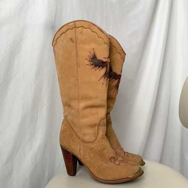 Vintage 1970’s Leather Cowgirl Boots - image 1