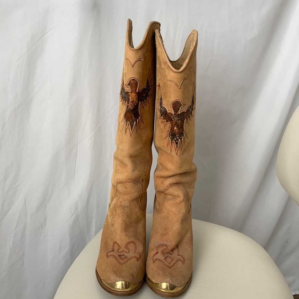 Vintage 1970’s Leather Cowgirl Boots - image 2