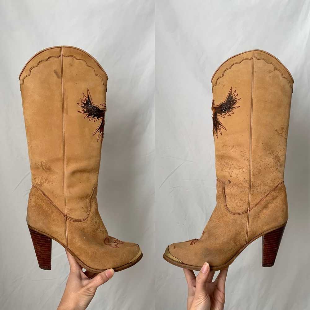 Vintage 1970’s Leather Cowgirl Boots - image 4