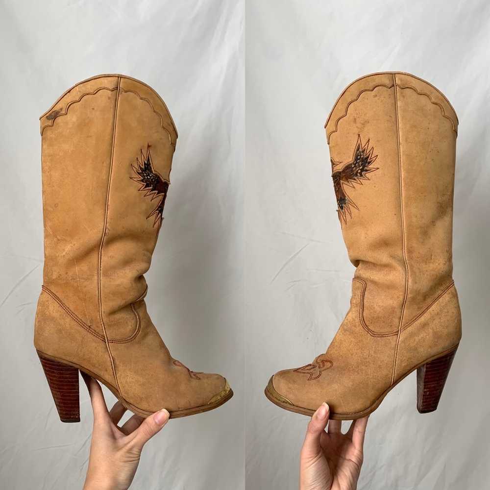 Vintage 1970’s Leather Cowgirl Boots - image 5