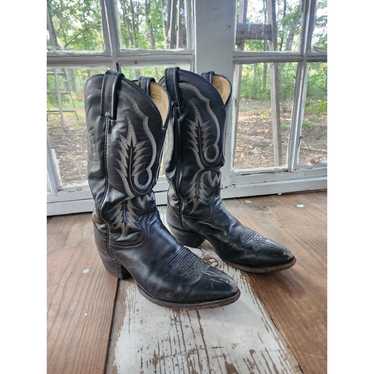 Tony Lama Black Cowboy boots Women's size 10 - image 1