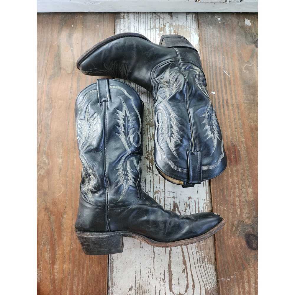 Tony Lama Black Cowboy boots Women's size 10 - image 2