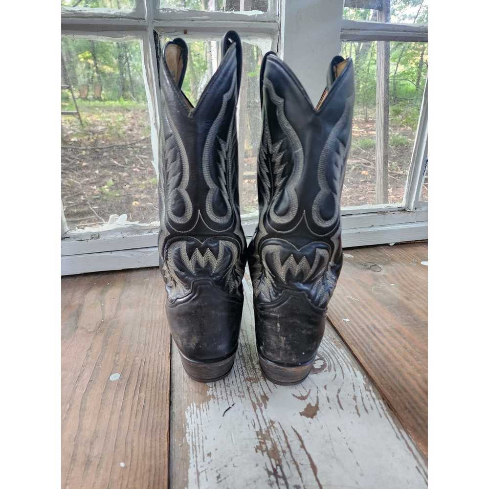 Tony Lama Black Cowboy boots Women's size 10 - image 4