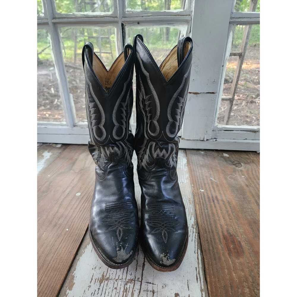 Tony Lama Black Cowboy boots Women's size 10 - image 5