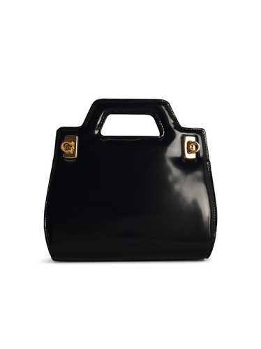 Salvatore Ferragamo 'Wanda' Black Shiny Leather Ba