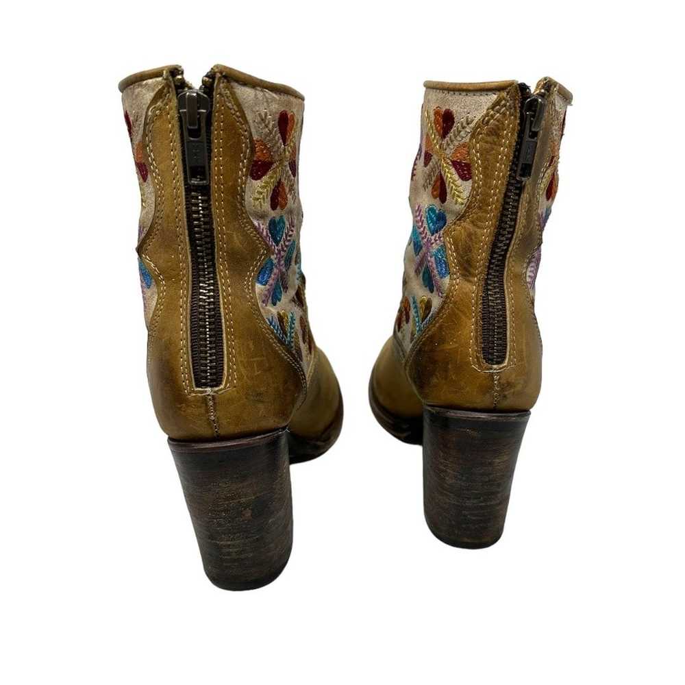 Freebird Disco Leather Embroidery Booties Size 7 - image 4