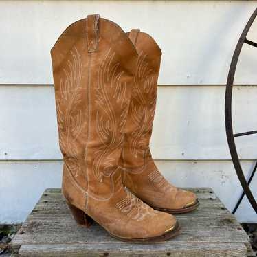 Vintage 1980’s Slouched Cream Leather Western Cowgirl popular Boots by Zodiac