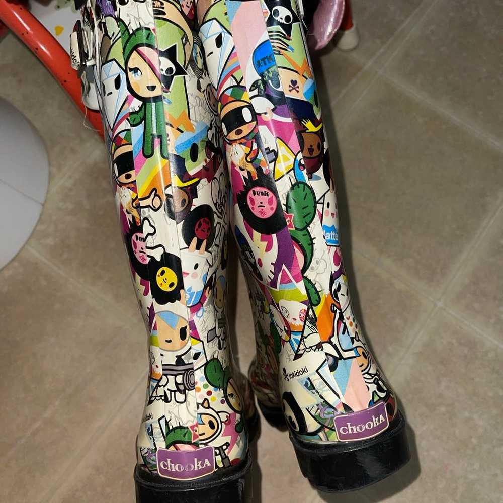 VINTAGE TOKIDOKI RAIN BOOTS SIZE 10 - image 4