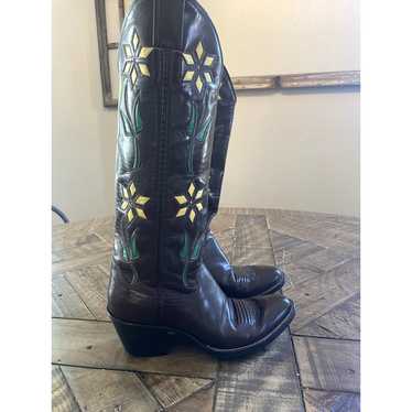 Justin Western Brown Floral Vintage Vibe Leather … - image 1