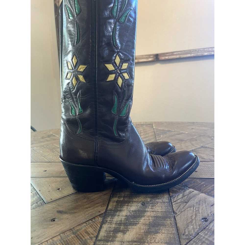 Justin Western Brown Floral Vintage Vibe Leather … - image 2