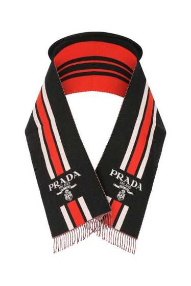 マフラー・ストール PRADA Embroidered Cashmere Blend Scarf Prada Women's' Logo Jacquard Wool Scarf in Beige | LN-CC®