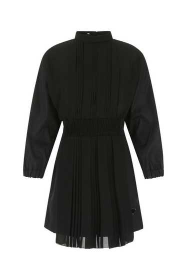 Prada Woman Black Re-Nylon And Crepe Jumpsuit