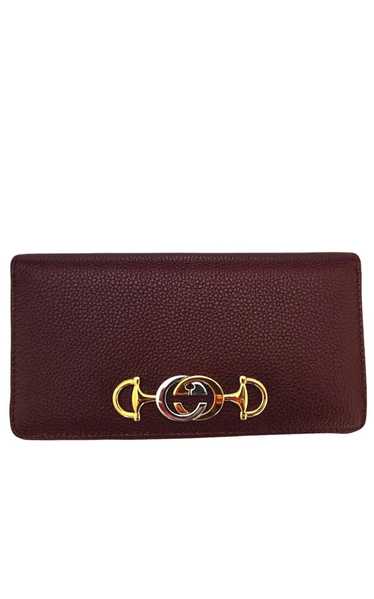 GUCCI Zumi Burgundy Zip Around Wallet