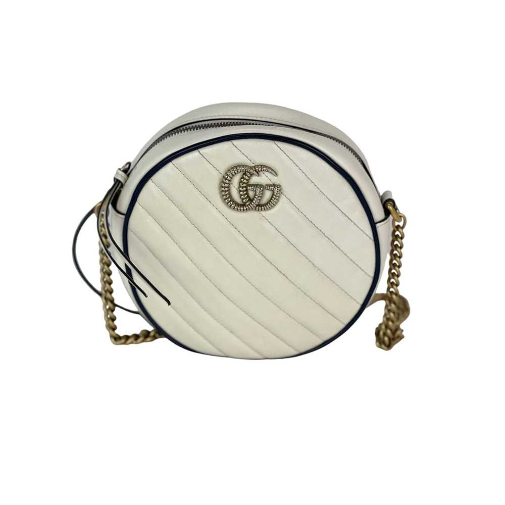 Gucci GG Azalea Matelasse Leather Round Mystic Wh… - image 1