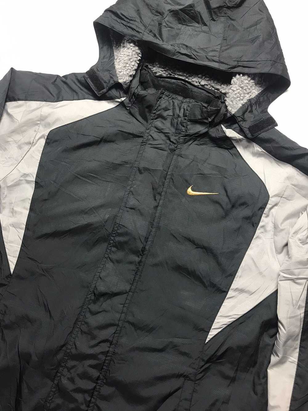 Y2K Nike Gold Swoosh Logo Long Jacket - image 4