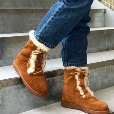 【Barely worn】Minnetonka☆ JUNIPER Sheepskin Lace-up