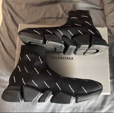 Balenciaga speed trainer logo print best sale