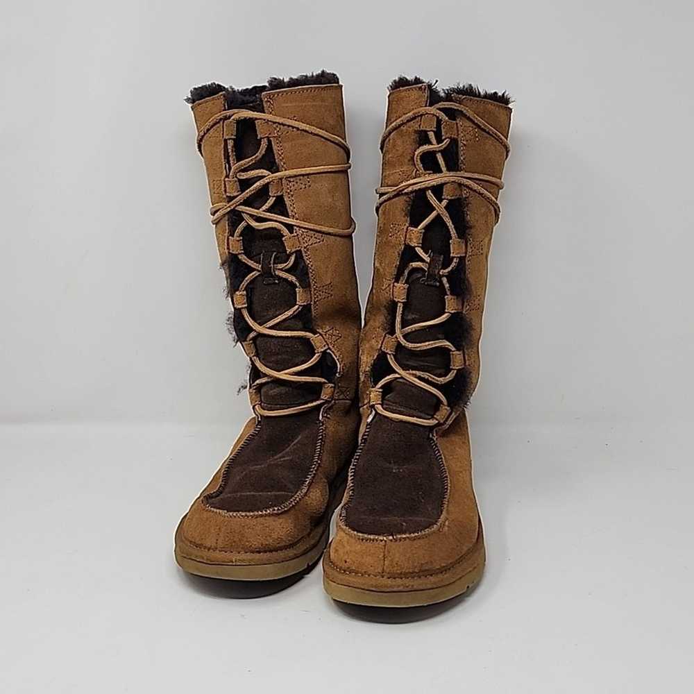 UGG Whitley Brown Suede Shearling Lace Up Women's… - image 2