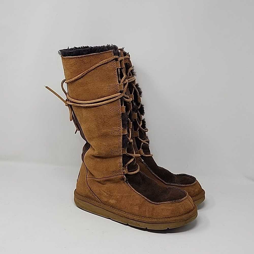 UGG Whitley Brown Suede Shearling Lace Up Women's… - image 3