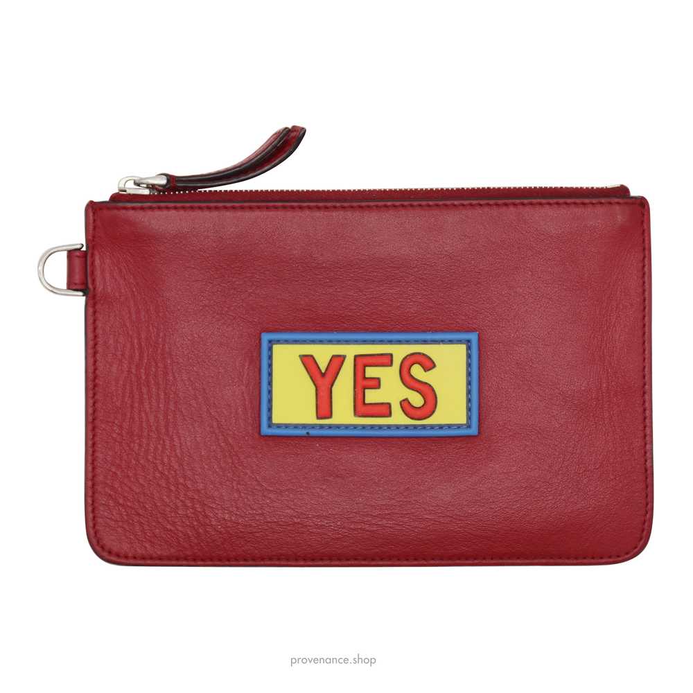 Fendi "YES" Zipped Pouch - Red Leather - image 1